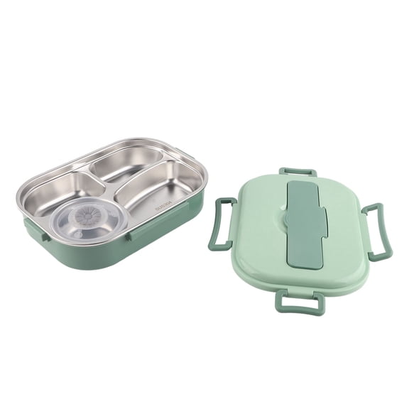NFTIGB Portable Bento Lunch Box Food Storage Container 4-Grid with Soup Bowl, 1500 ml / 50.7 oz, Green