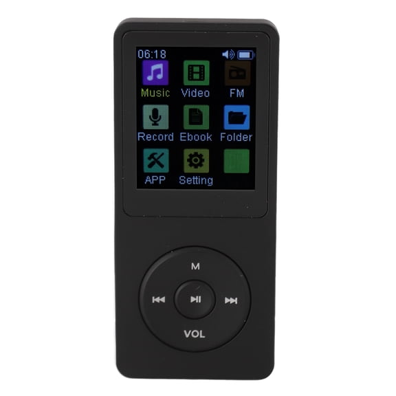 NFTIGB Portable Bluetooth MP3 Player with 1.8-Inch TFT Screen, Voice Record and Video Playback, Black, 8GB (4.33 inches / 11.0 cm Length)