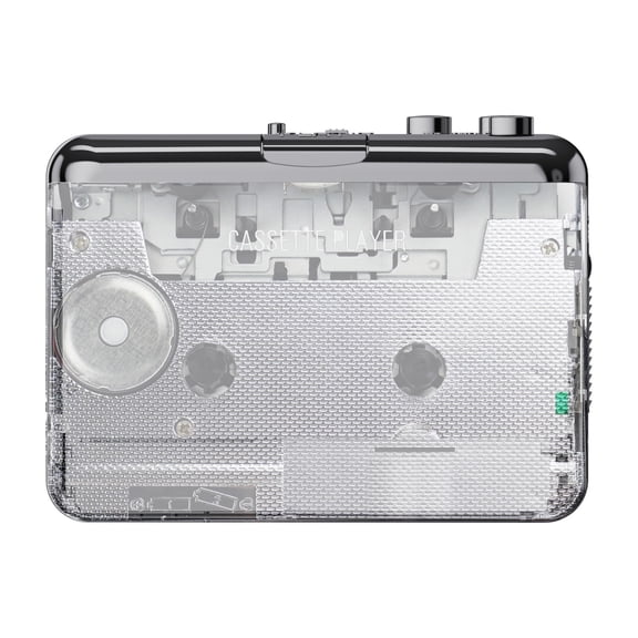 NFTIGB Portable Cassette Tape Player with USB Converter to MP3 Audio Format, Retro Music Transfer Device for PC with Headphone Jack, RCA Output, Rechargeable Battery or USB Powered, 9.1 oz Black
