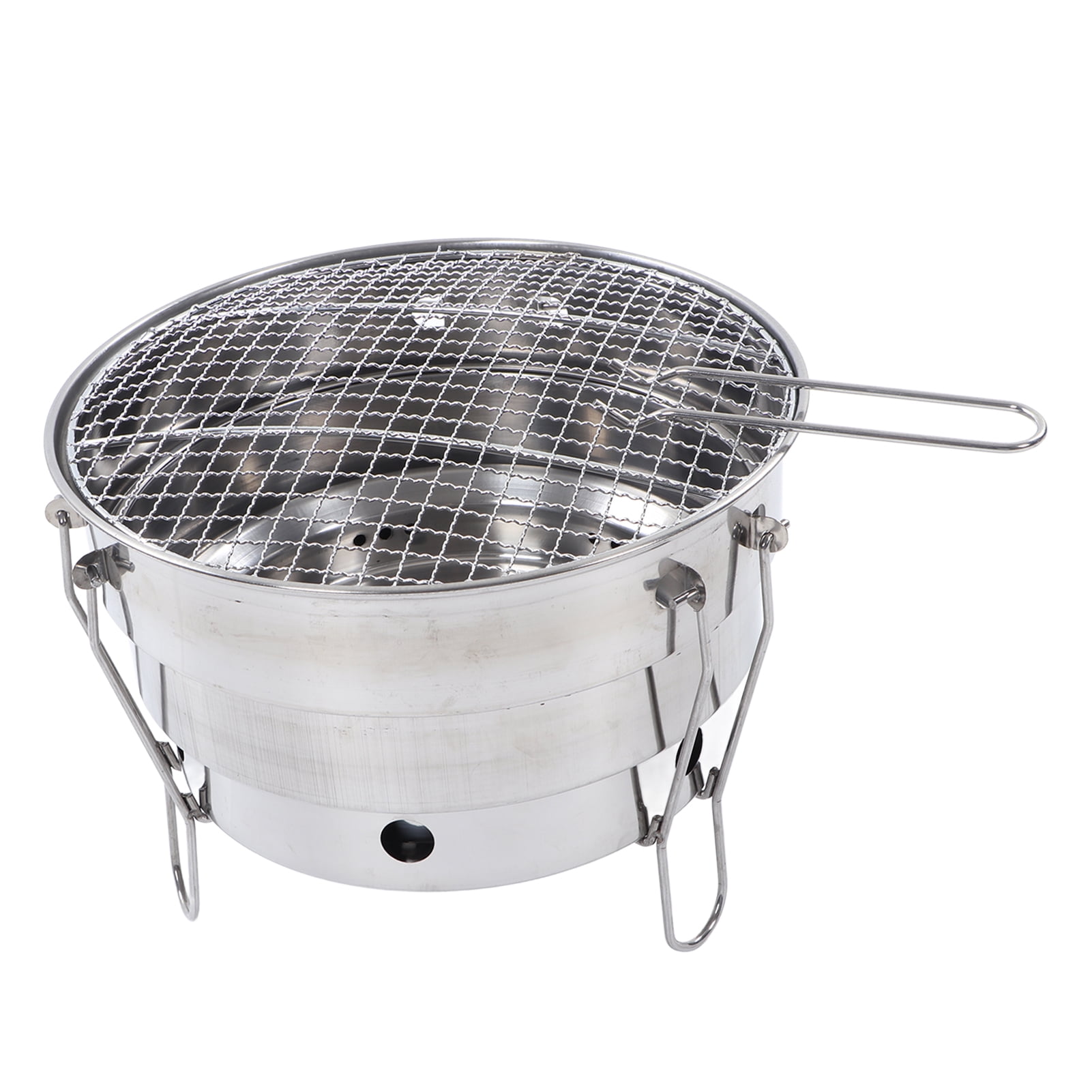 NFTIGB Portable Charcoal Barbecue Grill Stove, Stainless Steel Detachable BBQ Tabletop Hibachi Grill for Home, Outdoor Cooking, Camping, and Picnic (11.8 inches / 30 cm)