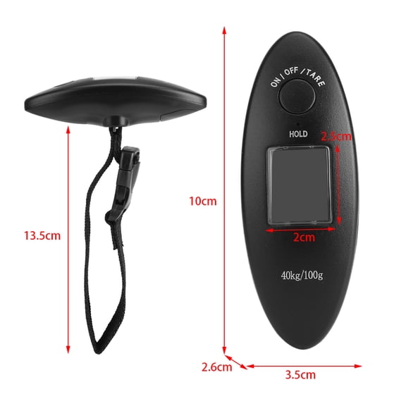 NFTIGB Portable Digital Luggage Scale 88 lbs / 40 kg High Precision Electronic Hanging Weight Balance with Backlit LCD Display for Travel Shopping Fishing Black