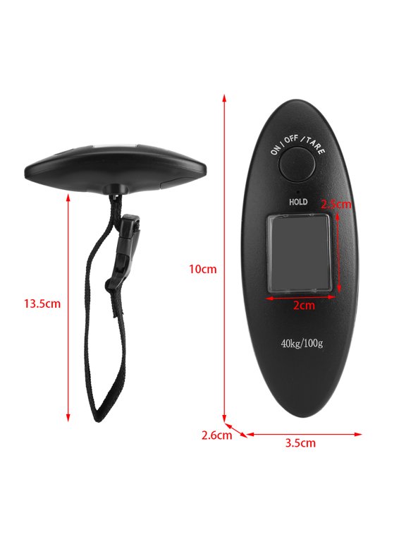 Portable Digital Luggage Scale 88 lbs / 40 kg High Precision Electronic Hanging Weight Balance with Backlit LCD Display for Travel Shopping Fishing Black
