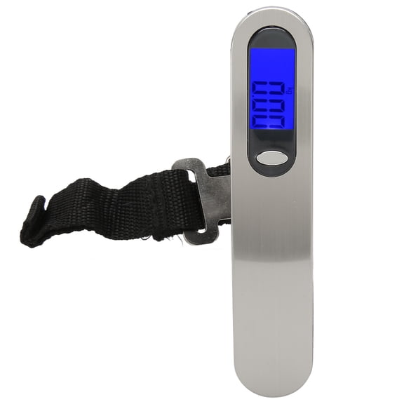 NFTIGB Portable Digital Luggage Weight Scale Digital Stainless Steel Hanging Scale with LCD Display Blue Backlight Ribbon Style, Black, 6.69 inches / 17 cm