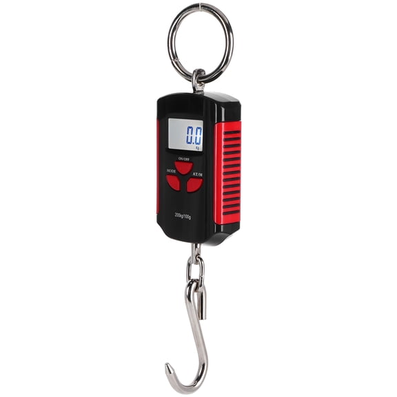 NFTIGB Portable Electronic Hanging Fish Scale Digital LCD Backlit Display 200KG / 440 LB Hook Scale for Fishing Hunting Red