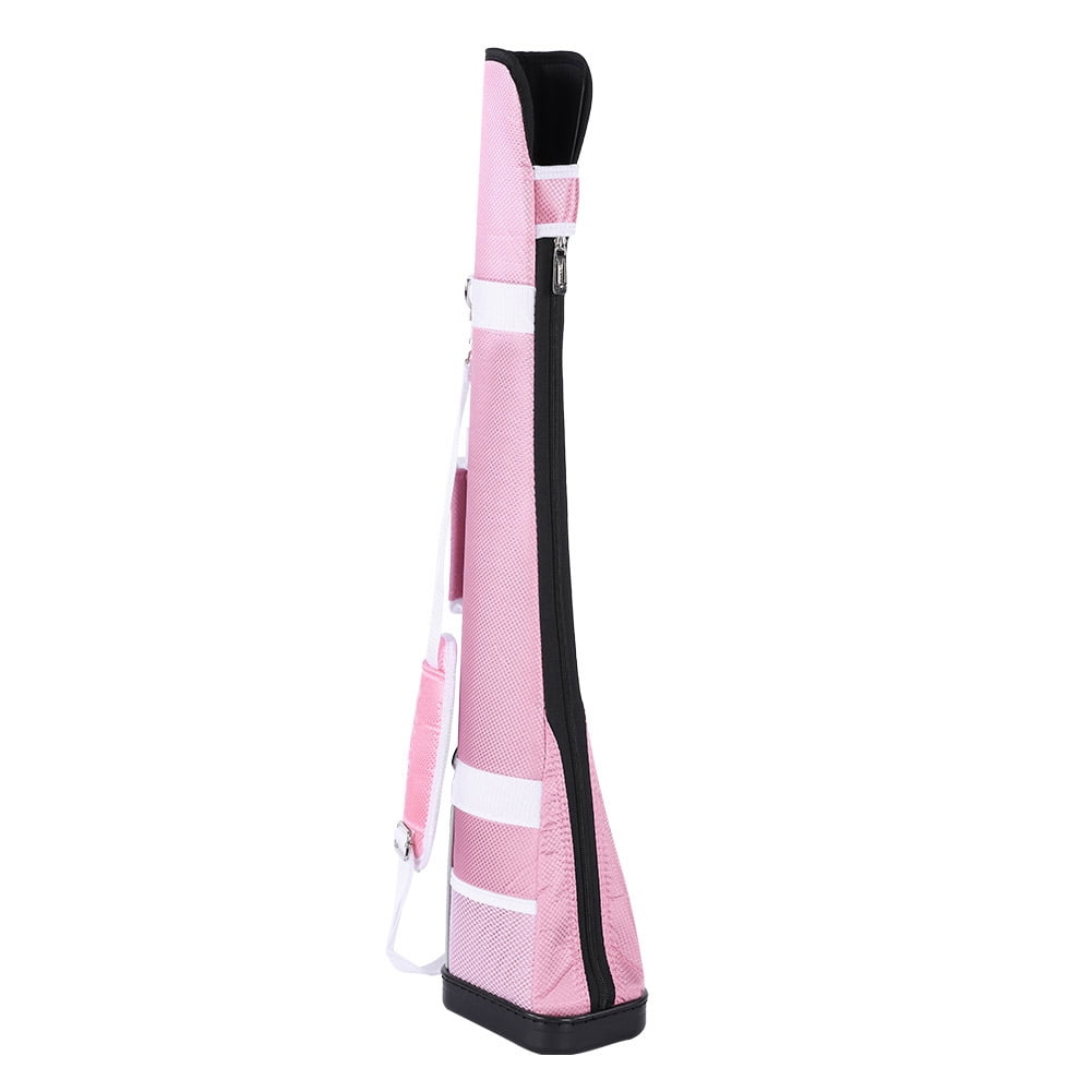 NFTIGB Portable Nylon Golf Club Carry Bag for 1-3 Clubs, Lightweight Sunday Practice Bag with Accessory Pocket and Adjustable Shoulder Strap, 31.5 inches / 80 cm, Pink