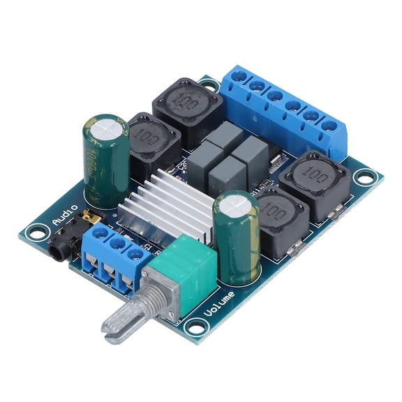 NFTIGB Power Amplifier Board Dual-Channel Stereo 50W x 2 DC 4.5-27V Digital Audio Amplifier Module with Heat Sink - High Power Output 5.12 inches / 13 cm Compact Size