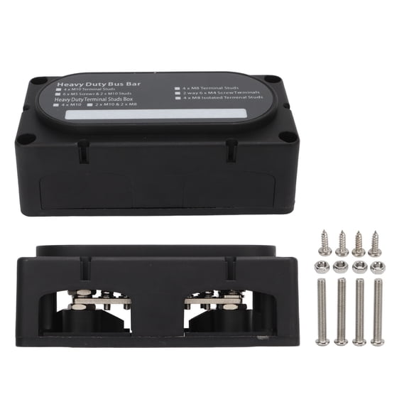 NFTIGB Power Distribution Block 4 Post 100A Dual Busbar Heavy Duty Universal for 12-48V Car Truck RV Boat Automotive Marine Engine Battery Junction Post (7.48 inches / 19.0 cm)