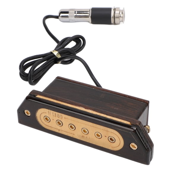NFTIGB Premium Acoustic Guitar Pickup Passive Magnetic Sound Hole Transducer with Built-In Volume and Tone Control Knobs for Professional Musical Instruments Performance, Brown, 1 Piece