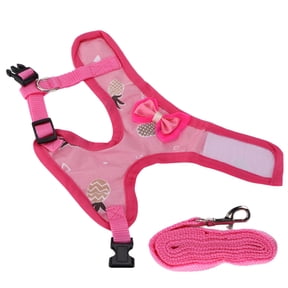 NFTIGB Premium Adjustable Chicken Harness and Breathable Training Walking Rope for Pet Rooster and Hen Outdoors, Size S Pink Pineapple Print, 15 Inches / 38.1 CM Length Pack