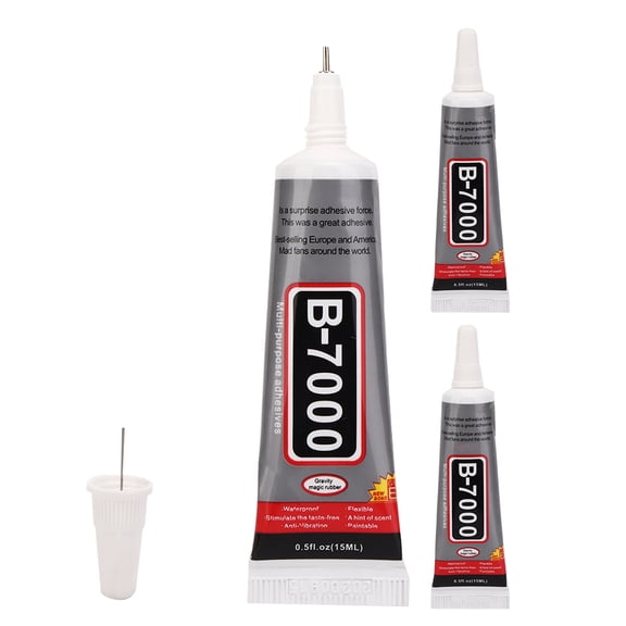 NFTIGB Premium B-7000 Glue Transparent Needle Tube Liquid Adhesive for Jewelry DIY Crafting & Watch Repairing, Multi-Purpose Precision Clear Glue, 3-Pack (0.5 fl oz / 15 ml Per Piece)