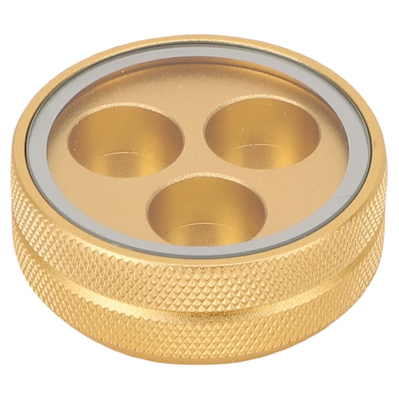 NFTIGB Premium Billiard Cue Tip Storage Box Aluminum Knob 3 Hole Design Portable Pool Cue Tips Holder Container Protective Case for Club, Fits 3 Pieces, Luxurious Glossy Gold (4.0 x 4.0 x 2.0 Inches)