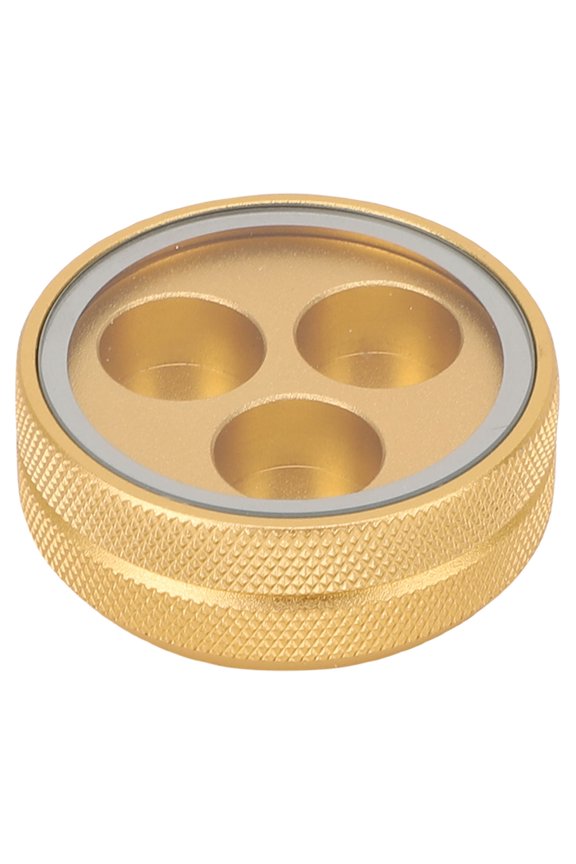 Premium Billiard Cue Tip Storage Box Aluminum Knob 3 Hole Design Portable Pool Cue Tips Holder Container Protective Case for Club, Fits 3 Pieces, Luxurious Glossy Gold (4.0 x 4.0 x 2.0 Inches)