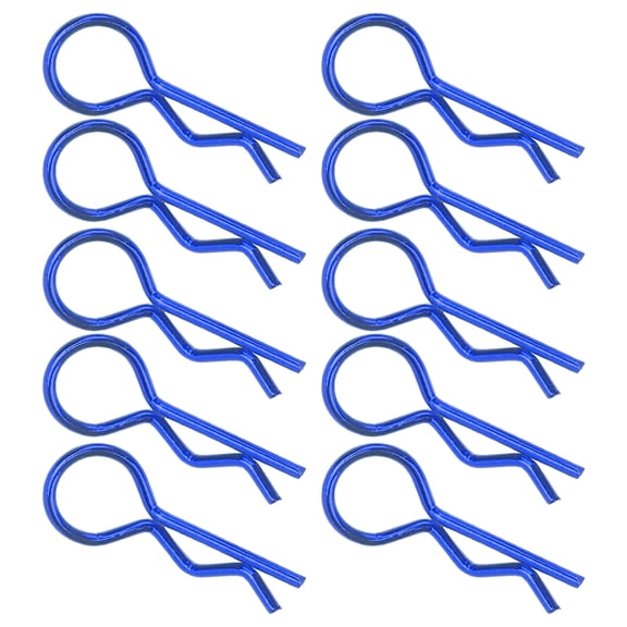 NFTIGB Premium Heavy Duty RShape Metal RC Car Shell Body Clips Pins for 1/5 1/6 1/8 1/10 Scale Vehicles, Blue, Pack of 10 (1.0 inches / 25mm)