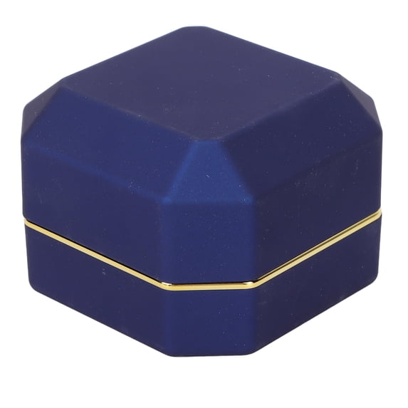 NFTIGB Premium LED Light Ring Box Jewelry Display Gift Box for Engagement Wedding Proposal Anniversary Blue Color Includes Built-In Battery Elegant Flocking Velvet Interior