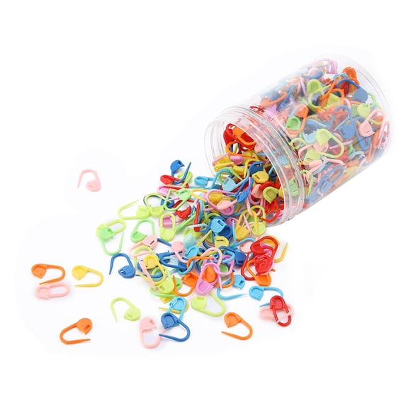 NFTIGB Premium Multi-Color Plastic Safety Pins and Crochet Stitch Markers, Vibrant Bulb Sweater Mark Pins Knitting Clips for Sewing Arts Crafts DIY Projects (500 Count / 1 Pack)