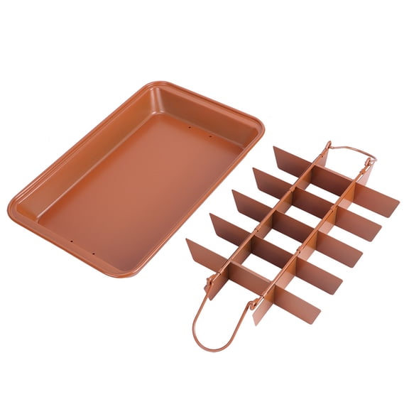 NFTIGB Premium Non-Stick Brownie Pan Rectangular Stainless Steel Chocolate Cake Mold Set Featuring Dividers and Removable Bottom Gasket, Perfect Kitchen Baking Tool Tray (12.6 inches / 32 cm)