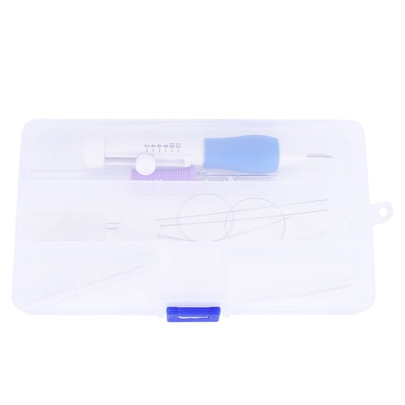 NFTIGB Premium Punch Needle Set for Embroidery Stitching, Comprehensive Craft Tool Kit with TPR Handles & DIY Sewing Threading Devices, Perfect for Art Crafting & Needlework, 11 Pieces / 27.9 cm