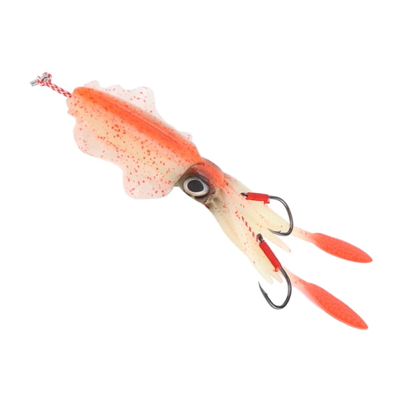 NFTIGB Premium Soft Squid Fishing Lure for Saltwater Sea Fishing Simulation Octopus Bait with Iron Hook Lifelike Artificial Swimbait - Orange 8.27 in / 21 cm