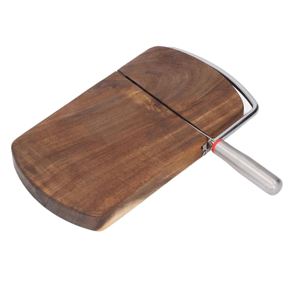 NFTIGB Premium Solid Wood Cheese Cutter Board Block with Stainless Steel Wire Slicing Tool for Sausage Ham Biltong Jerky Perfect Kitchen Utensils 9.45 inches / 24 cm Blade