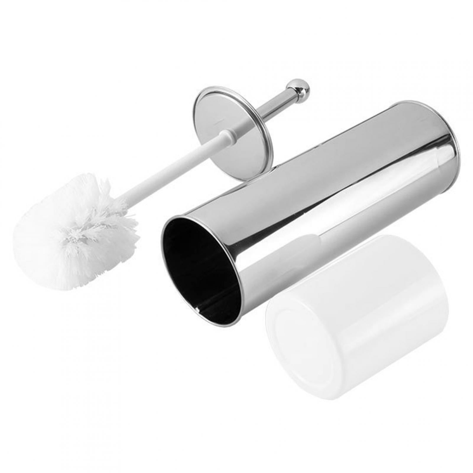 NFTIGB Premium Stainless Steel Toilet Brush and Holder Set, Ergonomic Long Handle Bathroom Cleaning Kit, Silver / 11.0x4.2x4.1 in (27.9x10.7x10.5 cm)