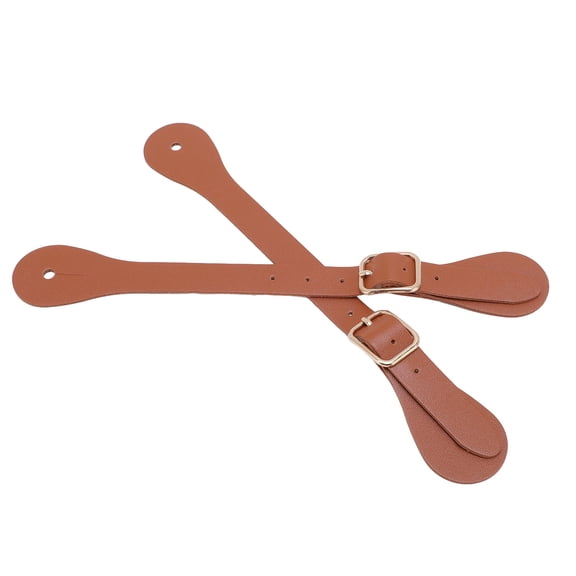 NFTIGB Premium Synthetic Leather Spur Straps Adjustable Length 8.66 inches / 22 cm Western Cowboy Spur Holder Boot Accessories for Equestrian Riding, Brown