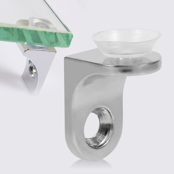 NFTIGB Premium Zinc Alloy Glass Shelf Bracket Support with Sucker for Glass Wood Board, 10 Pack, Silver (9.8 x 5.9 inches / 25 x 15 cm)