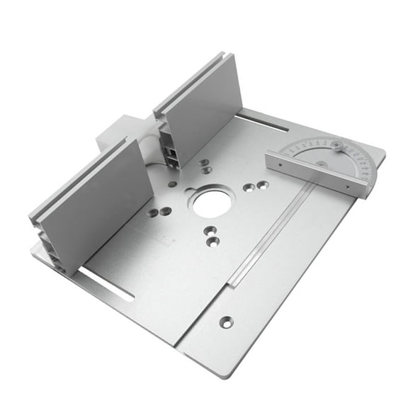 NFTIGB Professional 3-Piece Router Table Insert Plate Set Aluminum Alloy Wood Milling Flip Board with Backing Push Plate and 180 Degree Angle Gauge, 9.4 x 7.9 Inches / 24.0 x 20.0 cm