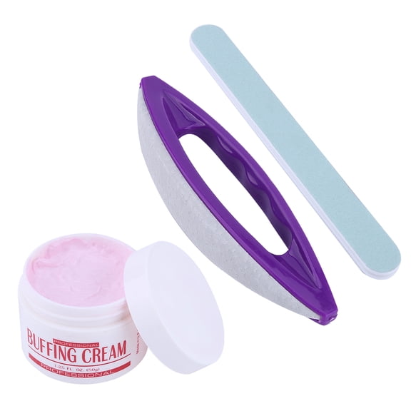 NFTIGB Professional 3Pcs Nail Art Buffing Cream Set with Polish Strips and Buffing Brush, Portable Nail Care Solution for Smooth & Shiny Nails, 7.5x3.1x1.6 Inches / 19x8x4 cm