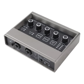 NFTIGB Professional 48V Live Sound Card with DSP Reverb Audio Mixer for Computer Smartphone Singing Instruments and Live Broadcasts (8.27 inches / 21 cm)