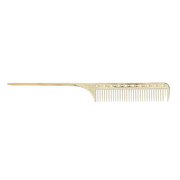 NFTIGB Professional Aluminum Rat Tail Hair Comb Salon Styling Barber Metal Comb Gold, 8.9 in / 22.5 cm