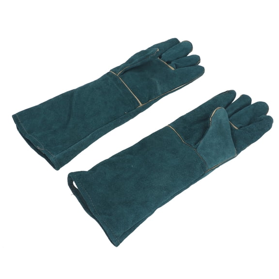 NFTIGB Professional Animal Handling Gloves Bite Proof Scratch Resistant 17.7 Inches / 45 cm Thickened Cowhide Leather Protective Gloves for Dog Training Grooming and Cat Bathing 1 Pair