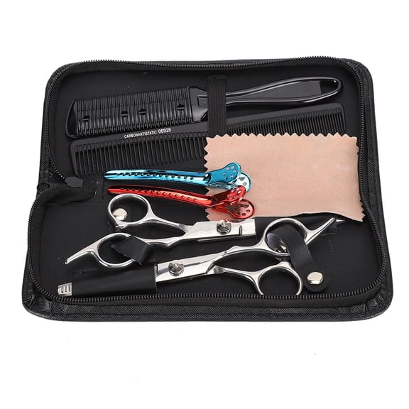 NFTIGB Professional Haircutting Scissors Set Barber Hairdressing Thinning Flat Shears Kit for Home and Salon Use Stainless Steel Precision Grooming Tools Include Combs Clips and Storage Bag
