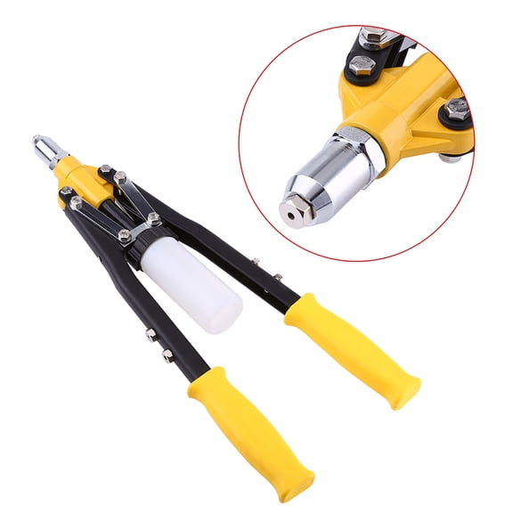 NFTIGB Professional Heavy Duty Hand Riveter Blind Rivet Gun, 17.5 x 6.65 inches / 44.5 x 16.9 cm Manual Riveting Tool with 5 Interchangeable Nosepieces (3.2mm, 4.0mm, 4.8mm, 5.0mm, 6.4mm)