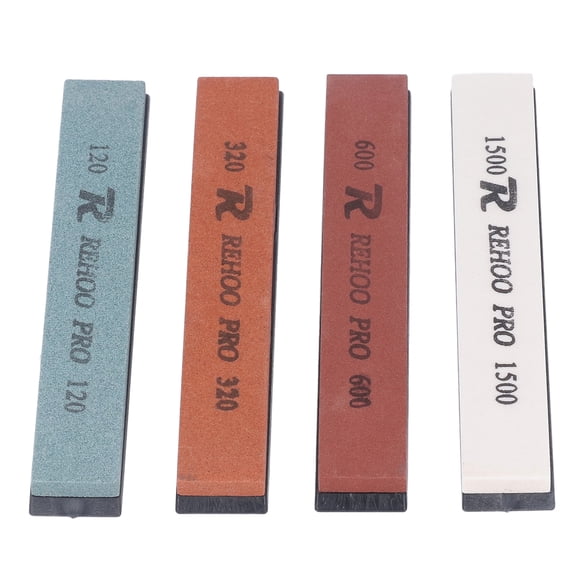NFTIGB Professional Knife Sharpening Stone Set 120 320 600 1500 Grit Whetstone Knife Sharpener Kit for Fixed Angle Sharpeners (5.9 x 1.0 inches / 15.0 x 2.5 cm, 4-Piece Set)
