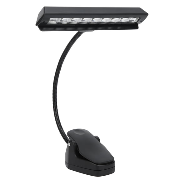NFTIGB Professional LED Clip-On Music Stand Lights Adjustable Neck Flexible USB Desk Lamp Duo Power Multi-Functional Reading Night Light for Orchestral Performers Musician Rehearsal, Black