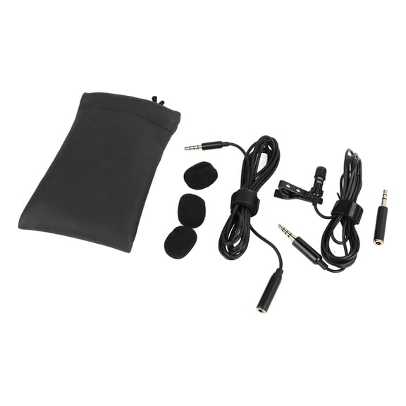 NFTIGB Professional Lavalier Microphone Set 360 Degree Omnidirectional 3.5mm Clip On Lapel Mic with 4.9ft Cable (59 inches / 1.5m) for Video Recording, Interviews and Computer Condenser Use