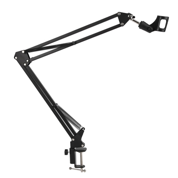 NFTIGB Professional Metal Microphone Scissor Stand Suspension with Adjustable Arm Mic Holder, Black (15.75 inches / 40 cm)