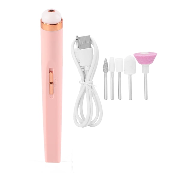 NFTIGB Professional Rechargeable Electric Nail Drill Pen Machine Portable Nail Grinding Polisher with Light, 2 Speeds, Forward & Reverse Rotation, USB Cord, For Acrylic Gel Nails Home Salon