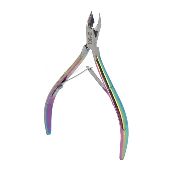 NFTIGB Professional Stainless Steel Cuticle Nipper Hangnail Trimmer Cutter for Fingernails and Toenails with Protective Cover, Manicure Tool, Titanium Color (5.91 inches / 15 cm)