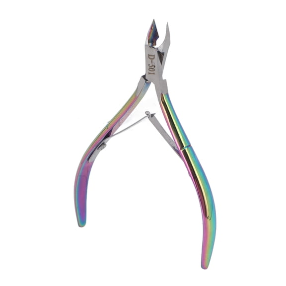 NFTIGB Professional Stainless Steel Cuticle Nipper Hangnail Trimmer Cutter for Fingernails and Toenails with Protective Cover, Manicure Tool, Titanium Color (5.91 inches / 15 cm)