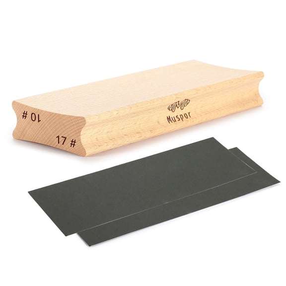 NFTIGB Professional Wooden Guitar Radius Sanding Block 10 & 17 Inches Fret Leveling Luthier Tool Fingerboard Sanding Beam with 2 Sandpapers for Acoustic Electric Bass Guitar Maintenance