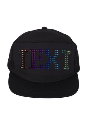 Programmable LED Baseball Cap 16x32 Dots Full Color Screen Bluetooth App Control Editable Cotton Hat Adjustable Size (6.5 inches / 16.5 cm)