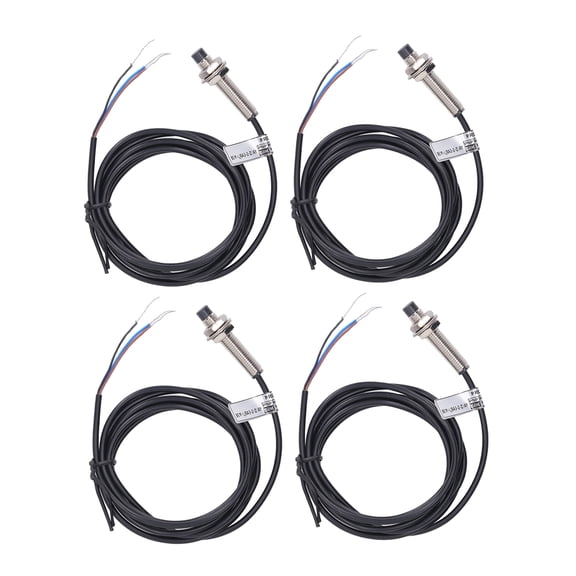 NFTIGB Proximity Switch 8mm Dia PNP 3 Wire Normally Closed NC Contact Inductive Sensoring Switch 6-36VDC 2mm / 0.08 inches Detection Distance 4 Set Pack for Industrial Equipment