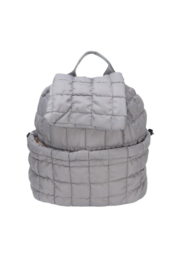 Puffer Backpack Large Capacity Multifunctional Quilted Backpack Puffy Bag for Trolley Storage Daily Use Travel, Gray