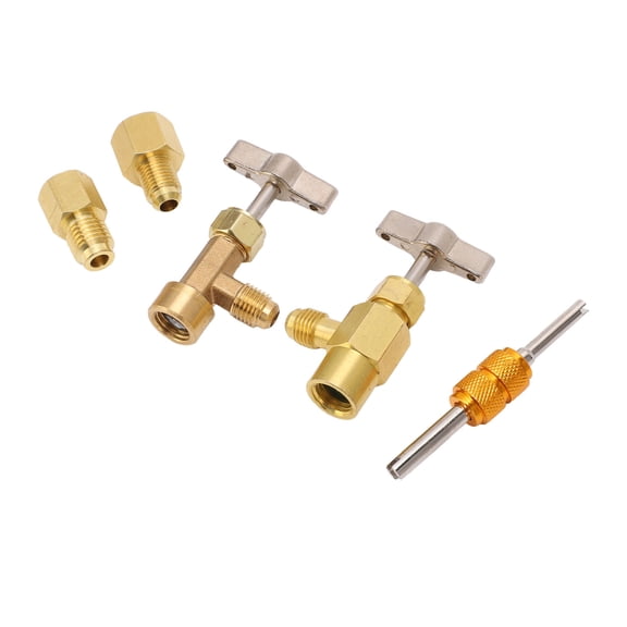 NFTIGB R134A Self Sealing Can Tap Valve Brass Puncture Style Dispenser Valve with Refrigerant Tank Adapters for Car Air Conditioning Systems (9.00x6.00x1.00 inches / 22.86x15.24x2.54 cm)