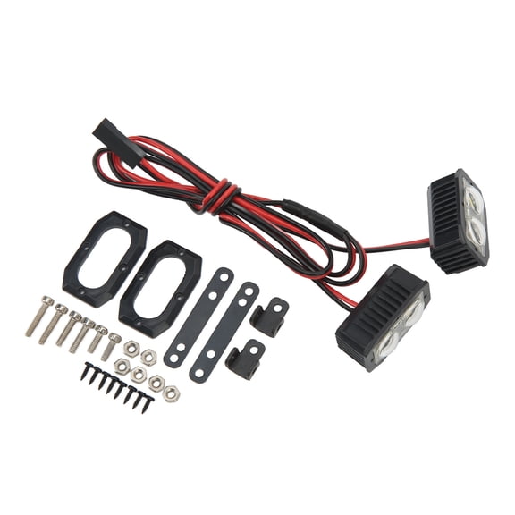 NFTIGB RC Headlight 4 LED White Lighting Plastic Housing Removable Brackets Spot Lamp for 1/10 Scale RC Cars 5 To 7.4V