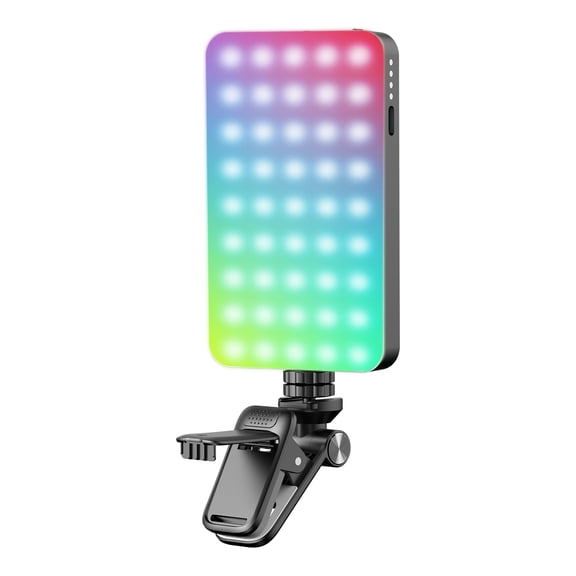 NFTIGB RGB Pocket Video Light 2500K-9000K Dimmable LED Fill Light with 10 Scene Effects, Built-in 3000mAh Battery, Screen Clip & Cold Shoe Mount for DSLR Cameras and Phones (4.17 inches)[cite: 1]