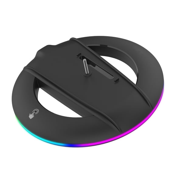 NFTIGB RGB Vertical Stand for PS5 Pro & Slim Disc Digital Edition Cooling Station Console Accessories Base Holder with Non-Slip Rubber Pad Black