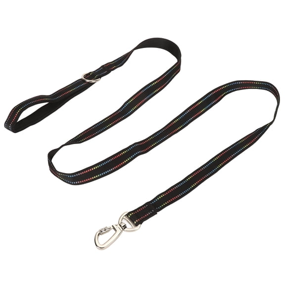 NFTIGB Rainbow Fluorescent Pet Leash Secure Locking Fabric Dog Training Traction Rope for Walking, 6.69 inches / 17 cm