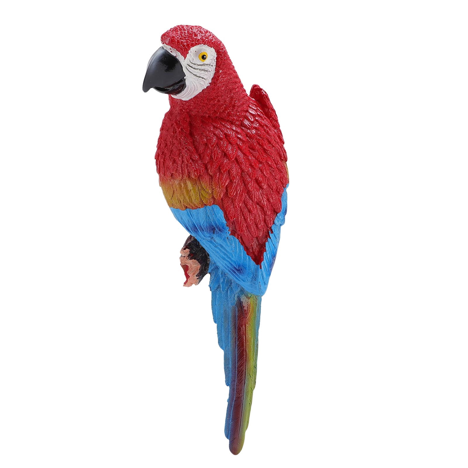 NFTIGB Realistic Hanging Parrot Wall Decoration Flat Back High Strength Resin Statue Figurine for Outdoor Lawn Garden Patio Decor, Right Side Red, 13.78 inches / 35.0 cm